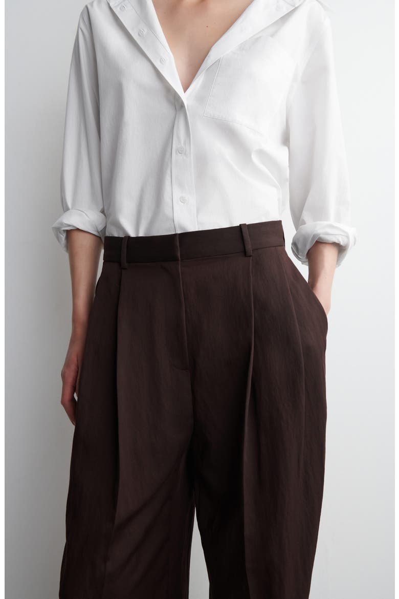 Pleated Wide Leg Pants, Main, color, RED DARK