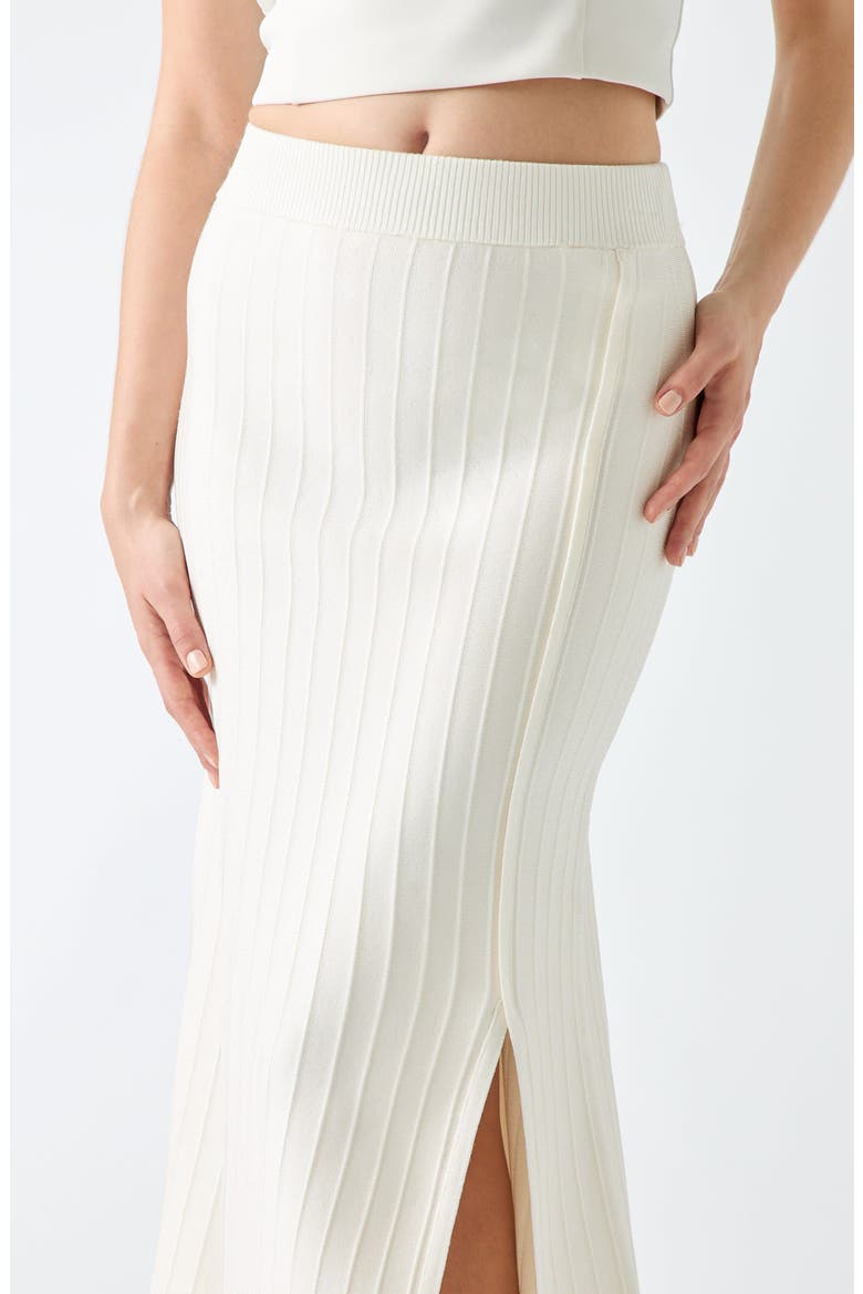 Kaeda Knit Side Slit Skirt, Alternate, color, OPEN WHITE