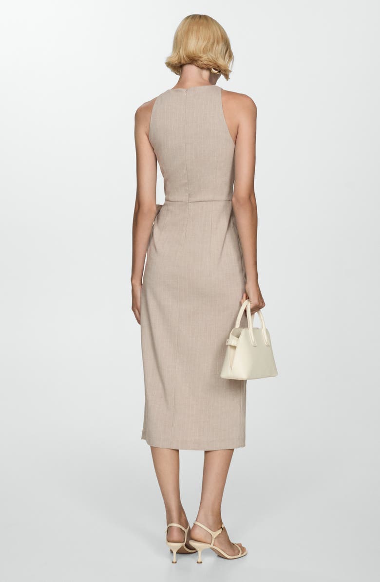 MANGO Stripe Bow Midi Dress, Alternate, color, 