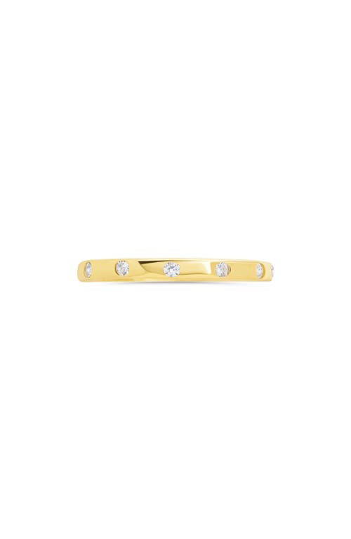 Sterling Forever Mindy Cubic Zirconia Studded Band Ring In Gold