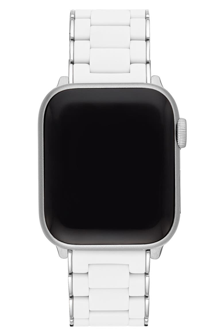 Silicone 20mm Apple Watch® Watchband, Alternate, color, WHITE