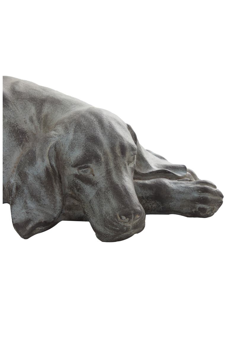 Dark Gray Magnesium Oxide Modern Farmhouse Dog Garden Sculpture, Alternate, color, DARK GREY