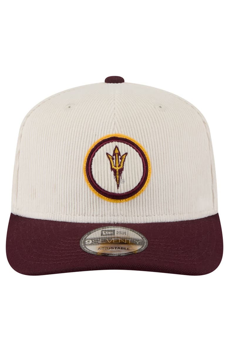 New Era Men's New Era Cream/Maroon Arizona State Sun Devils Loyal Corduroy 9SEVENTY Adjustable Hat, Alternate, color, Cream