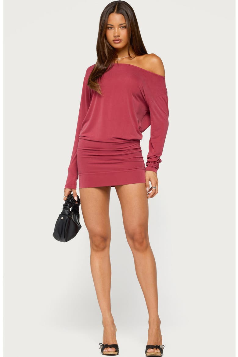 Peila Off the Shoulder Minidress, Alternate, color, RED