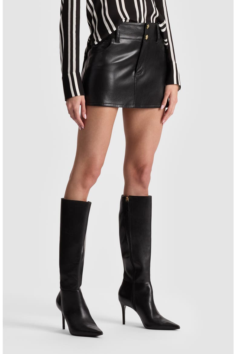Laika Faux Leather Miniskirt, Alternate, color, BLACK
