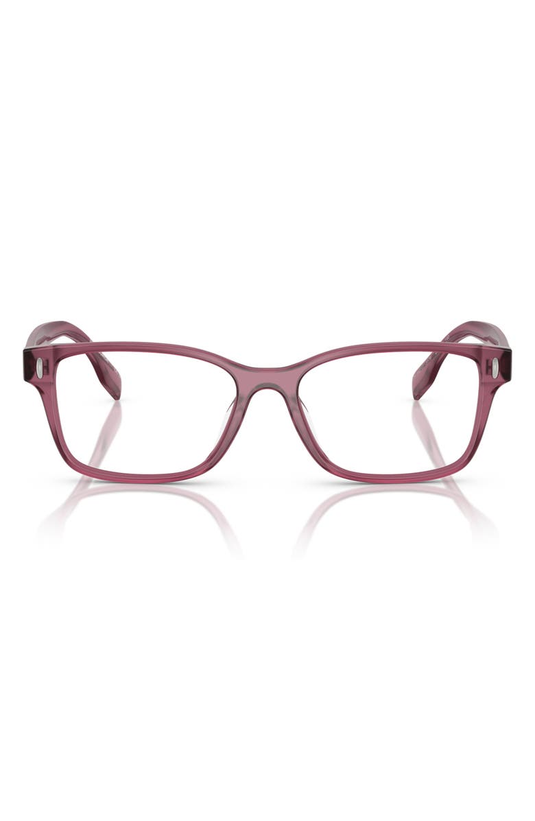 Tory Burch 49mm Rectangular Optical Glasses, Main, color, Red