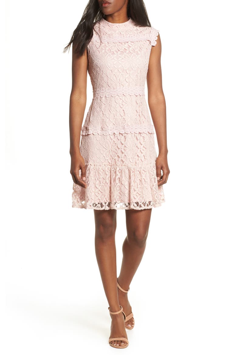 Lace Sheath Dress, Main, color, BLUSH