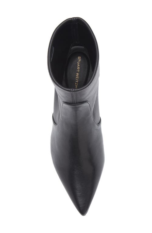 Stuart Weitzman Leather Ankle Boots Kitten Heel In Black