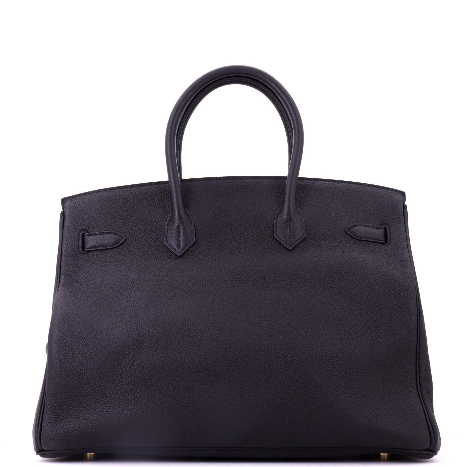 Pre-Owned Hermes Birkin Handbag Black Togo with Gold Hardware 35, Alternate, color, Noir