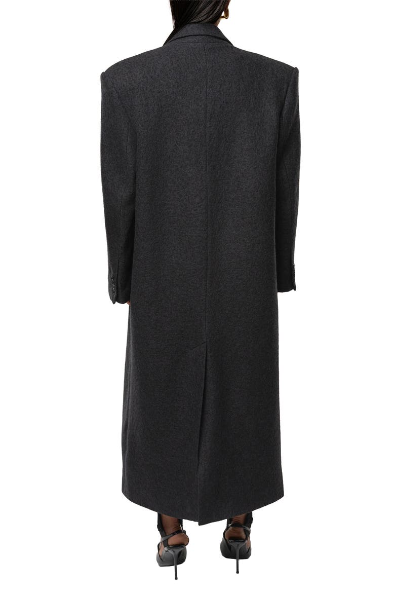 Double Breasted Wool Blend Coat, Alternate, color, BLACK