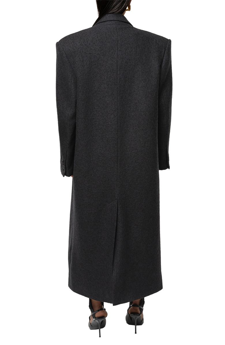 JLUXLABEL Double Breasted Wool Blend Coat, Alternate, color, Black