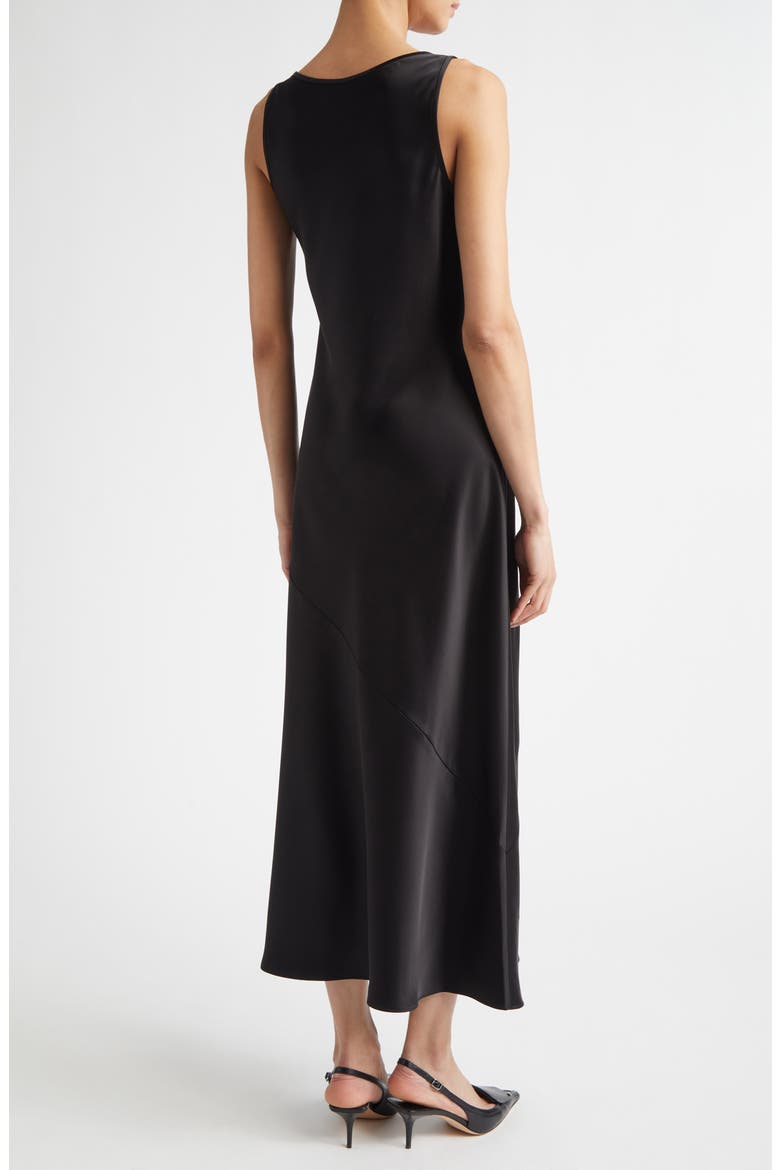 Sarah Liquid Satin Dress, Alternate, color, BLACK