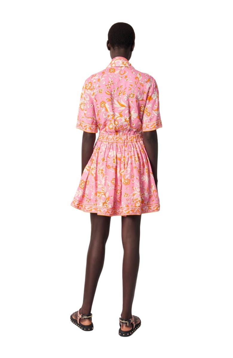 maje Mini flowing patterned dress, Alternate, color, 