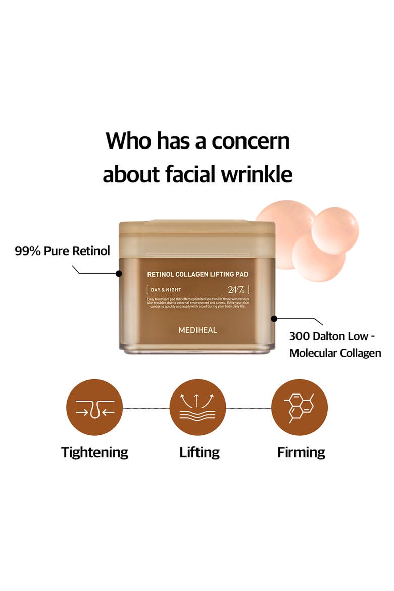 Retinol Collagen Lifting Pads, Alternate, color, BROWN