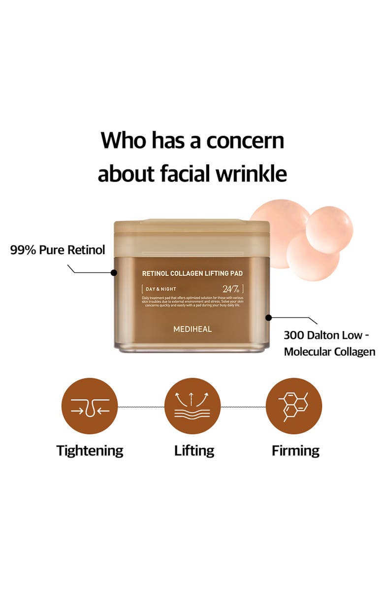 MEDIHEAL Retinol Collagen Lifting Pads, Alternate, color, Brown