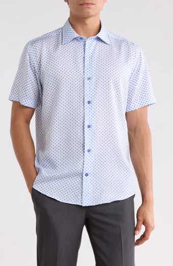 Leaf Print Short Sleeve Shirt