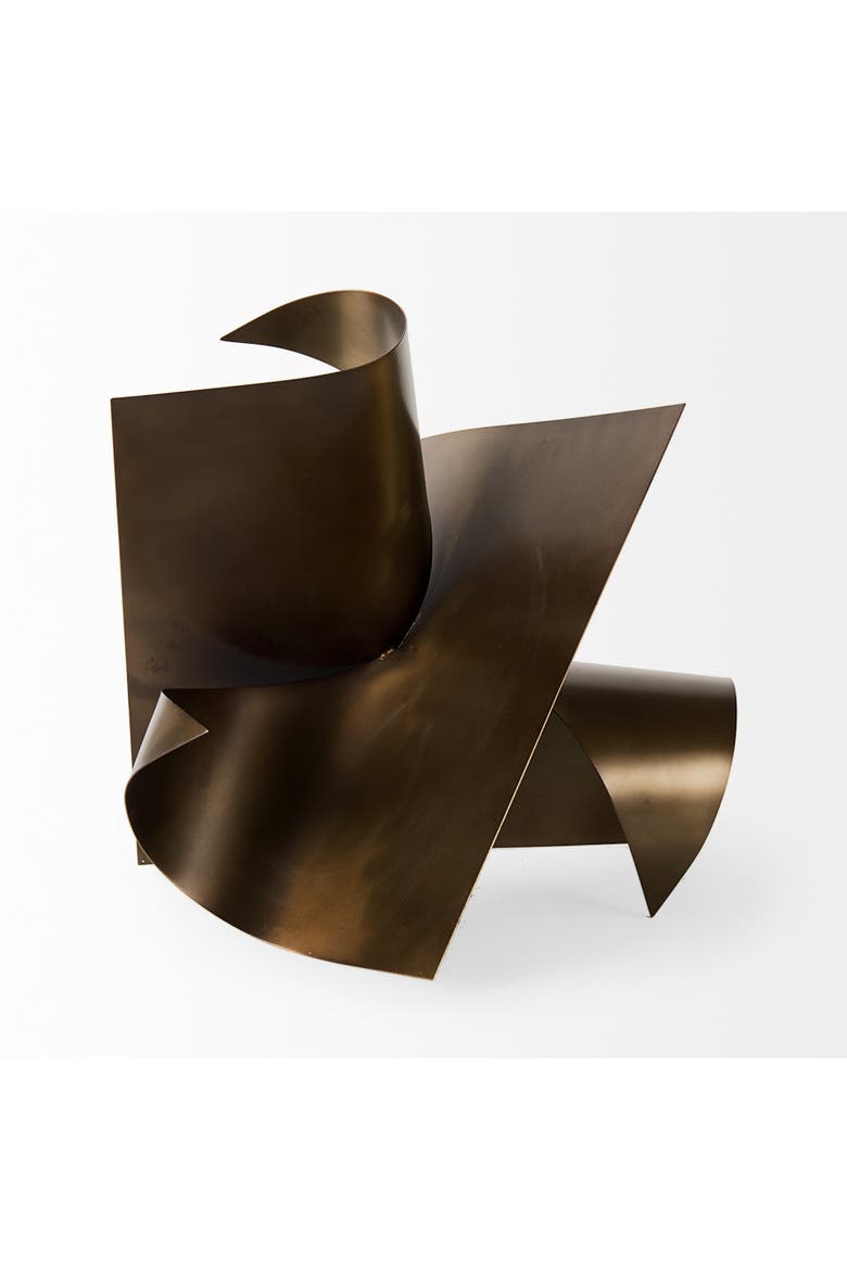 Francesca Metal Sculptural Decorative Object, Alternate, color, Metallic Gold