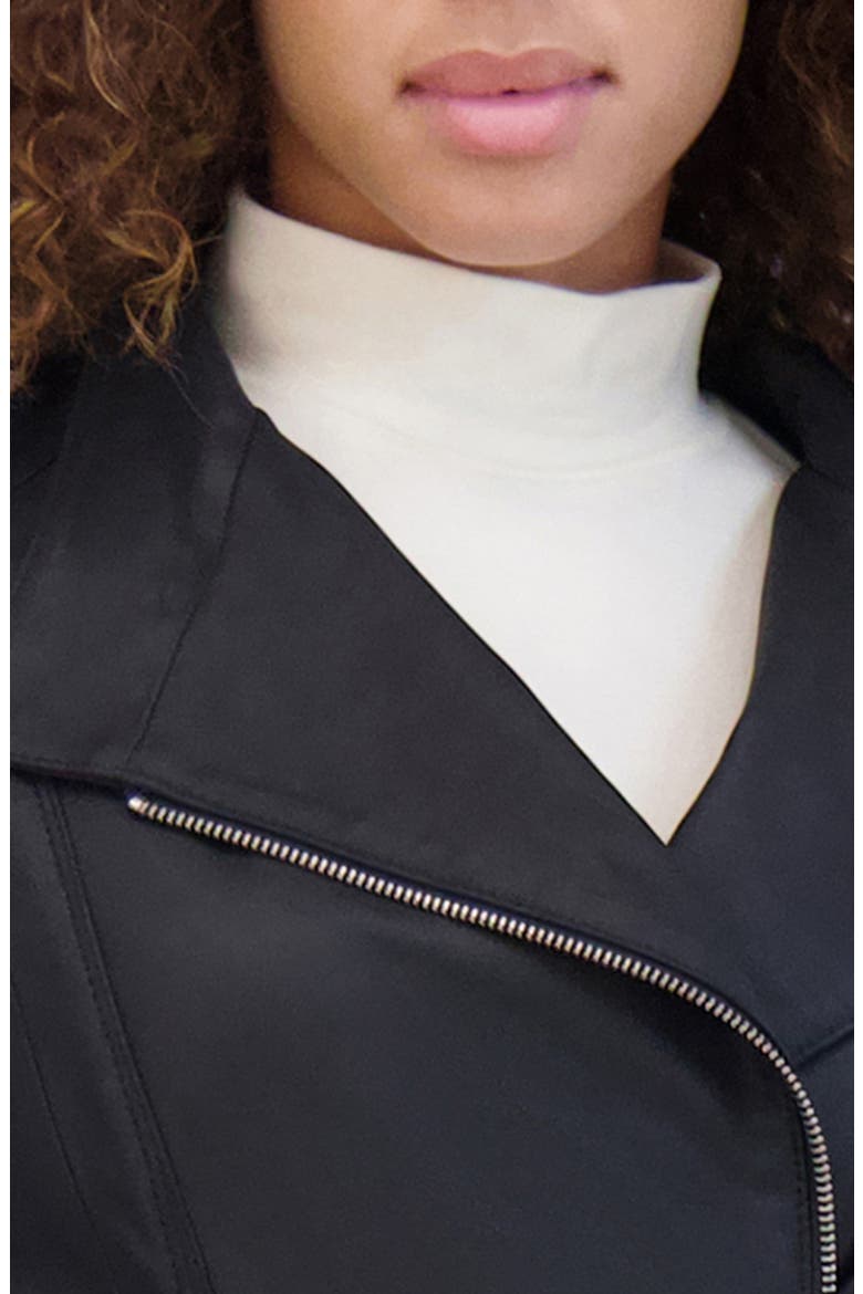 Felix Leather Crop Moto Jacket, Alternate, color, BLACK
