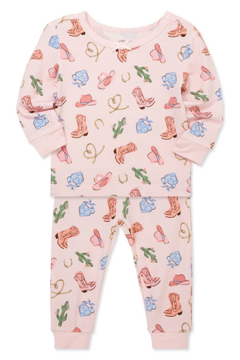 Kids' Cowgirl 4-Piece Pajamas, Alternate, color, PINK