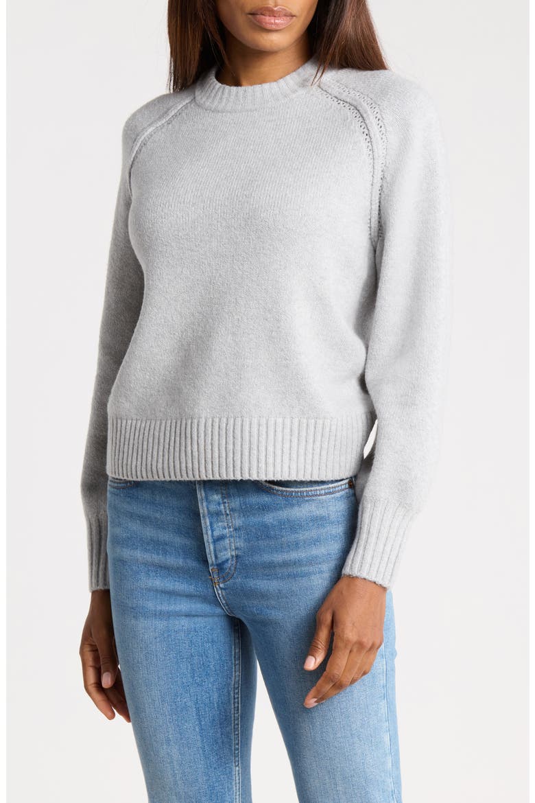 Long Sleeve Raglan Crew Sweater, Main, color, GREY HEATHER