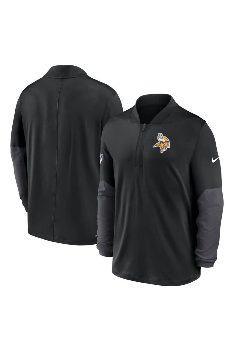 Men's Nike Black Minnesota Vikings Sideline Dri-FIT Half-Zip Pullover, Alternate, color, Black