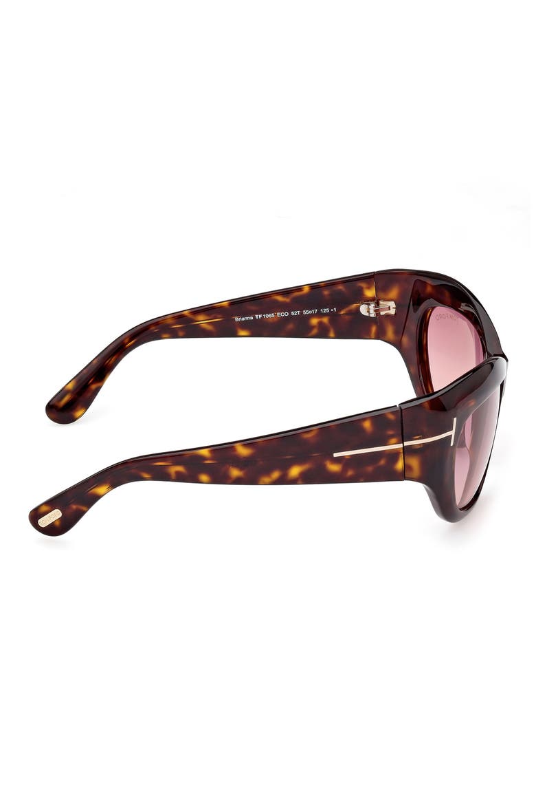 Brianna 55mm Gradient Cat Eye Sunglasses, Alternate, color, CLASSIC HAVANA / PURPLE PINK