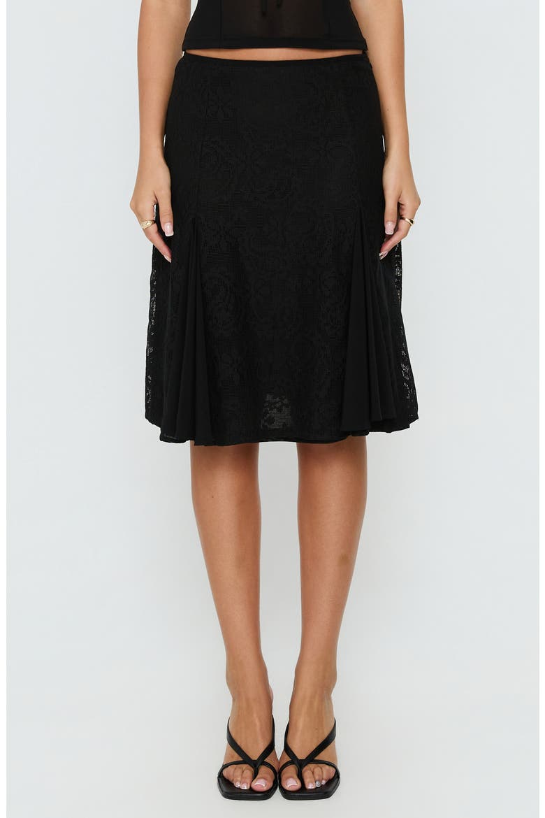 Quani Lace Midi Skirt, Main, color, BLACK