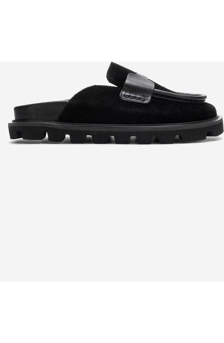 Forever & Always Shoes Vela Leather Slipper, Alternate, color, Black Suede