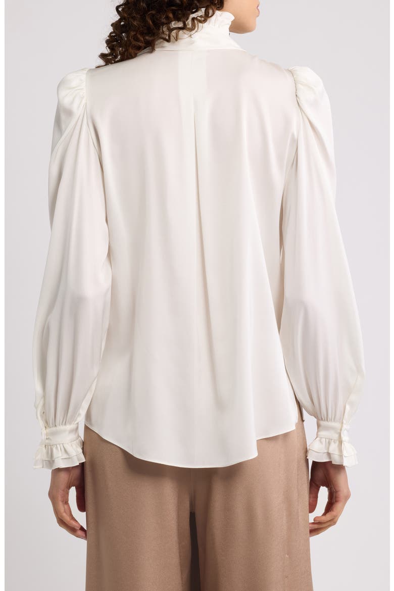 North Tie Neck Silk Blend Blouse, Alternate, color, IVORY