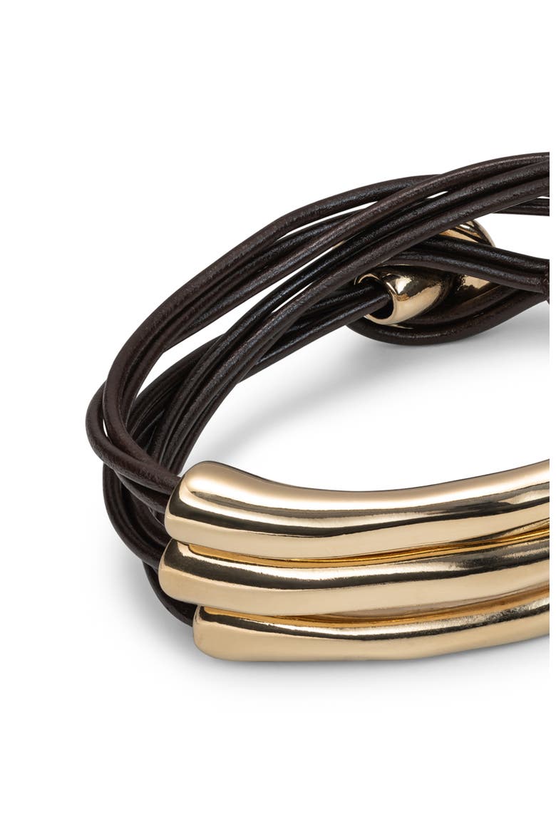 Trine Link Bracelet, Alternate, color, Gold