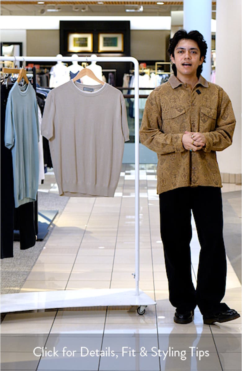 Short Sleeve Cotton Crewneck Sweater, sales video thumbnail