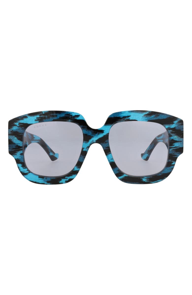 Gucci 52mm Oversize Square Sunglasses, Main, color, Black Black Violet