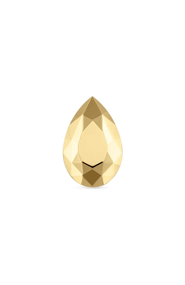 MARIA TASH Faceted Pear Single Threaded Stud Earring, Alternate, color, Yellow Gold
