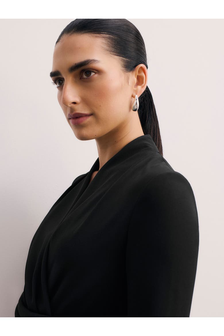 Belleville Draped Wrap Blouse, Alternate, color, Black