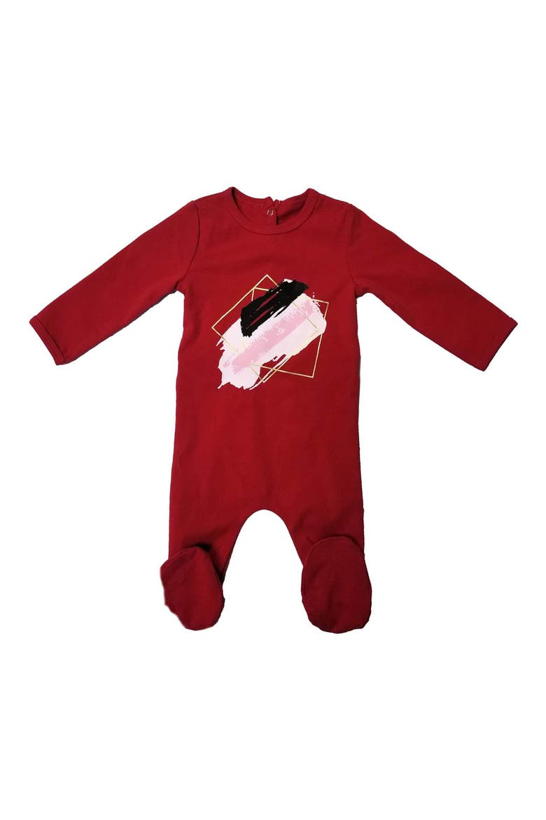 Paint Splatter Footie, Main, color, RED