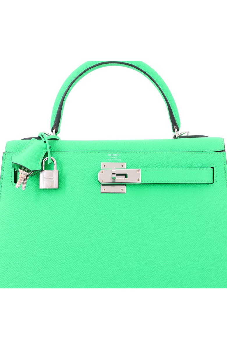 Pre-Owned Hermes Kelly Handbag Green Epsom with Palladium Hardware 28, Alternate, color, Vert Comics