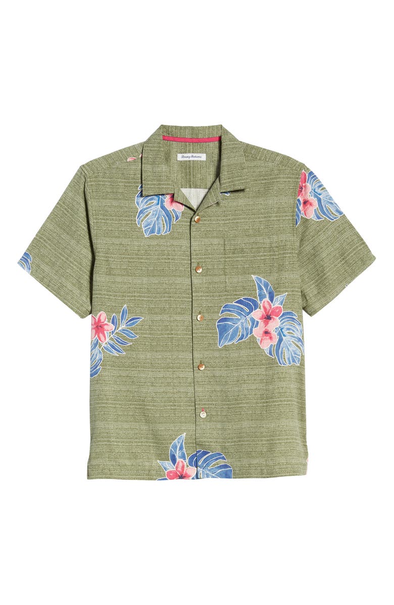 Tommy Bahama Blooms Adrift Short Sleeve Silk Blend Button-Up Camp Shirt, Alternate, color, 