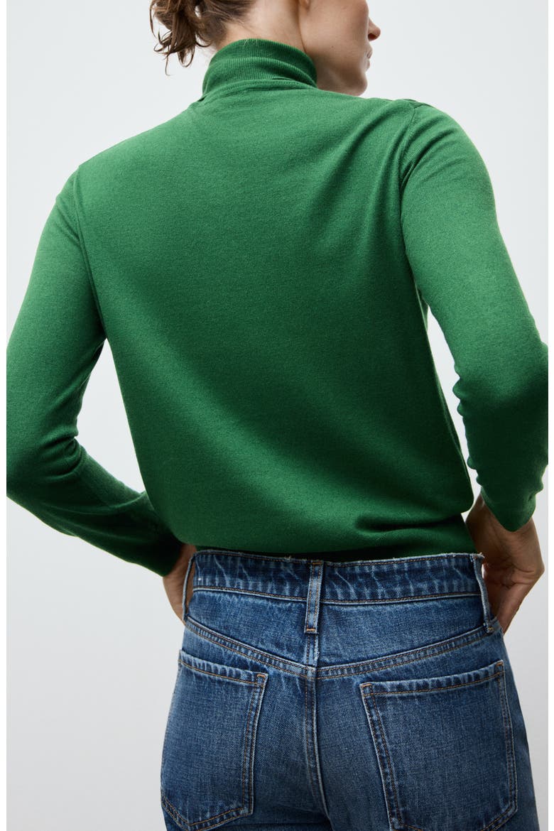 Turtle Knit Sweater, Alternate, color, DARK GREEN