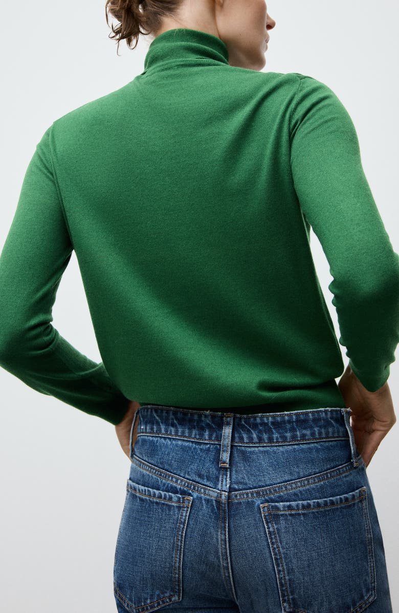 MANGO Turtle Knit Sweater, Alternate, color, Dark Green