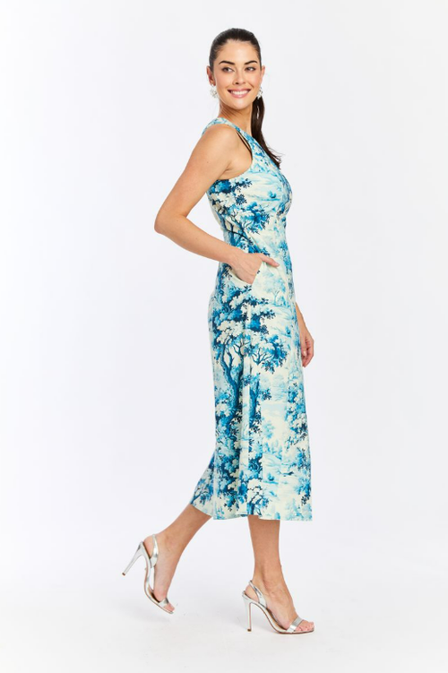 Mestiza New York Louisa Midi Dress In Blue