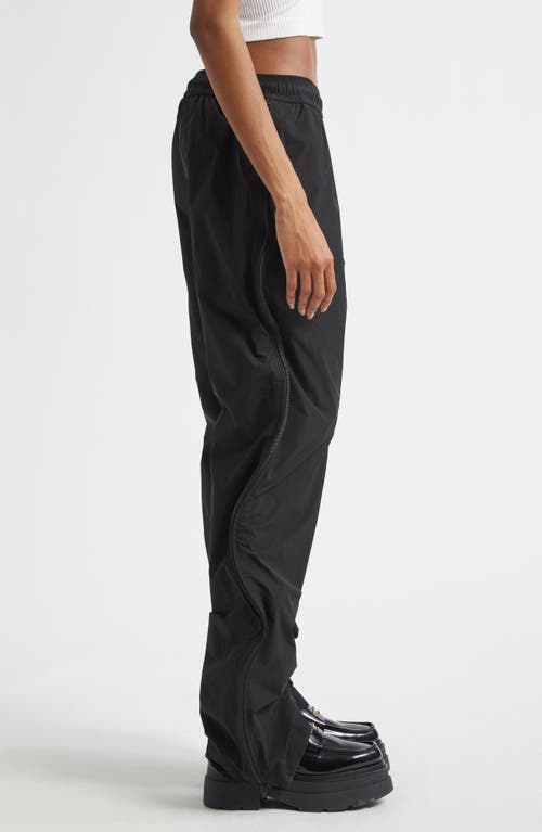 Alexander Wang Ruched Wide Leg Track Pants In Black