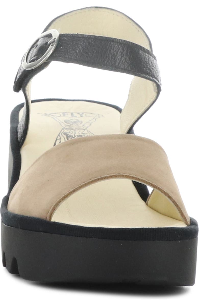 Fly London Tull Platform Sandal, Alternate, color, Taupe/ Black