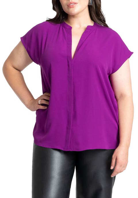 Notch Collar Blouse (Plus Available)