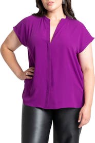 ELOQUII Notch Collar Blouse