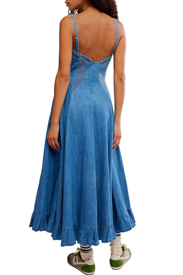 Another Season Denim Midi Dress, Alternate, color, BOARDWALK BLUE