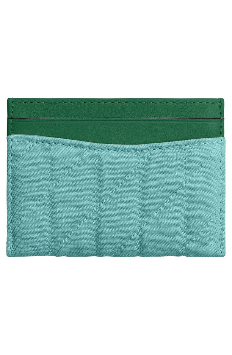 COACH Essential Quilted Denim & Leather Card Case, Alternate, color,