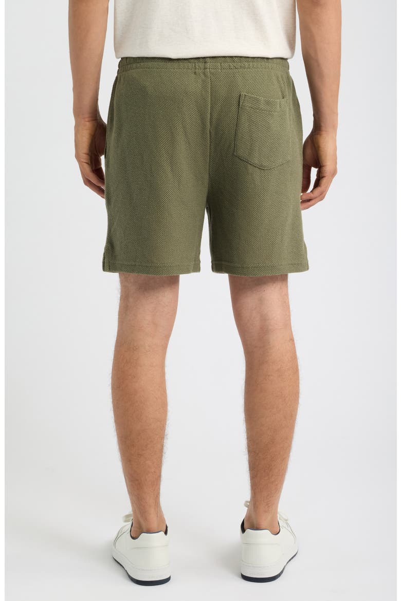 6-Inch Textured Pointelle Drawstring Shorts, Alternate, color, CRUISE OLIVE