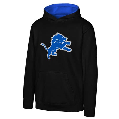 Outerstuff Kids'  Youth Black Detroit Lions Prime Pullover Hoodie