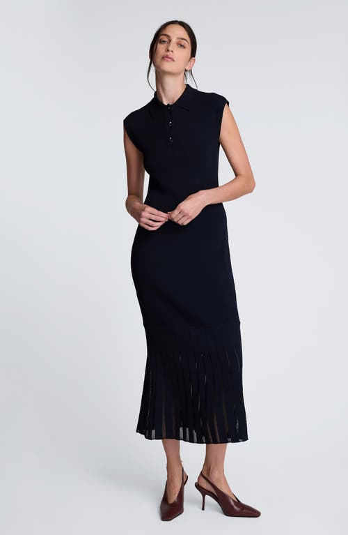 Kenneth Cole Collared Polo Sweater Dress In Blue