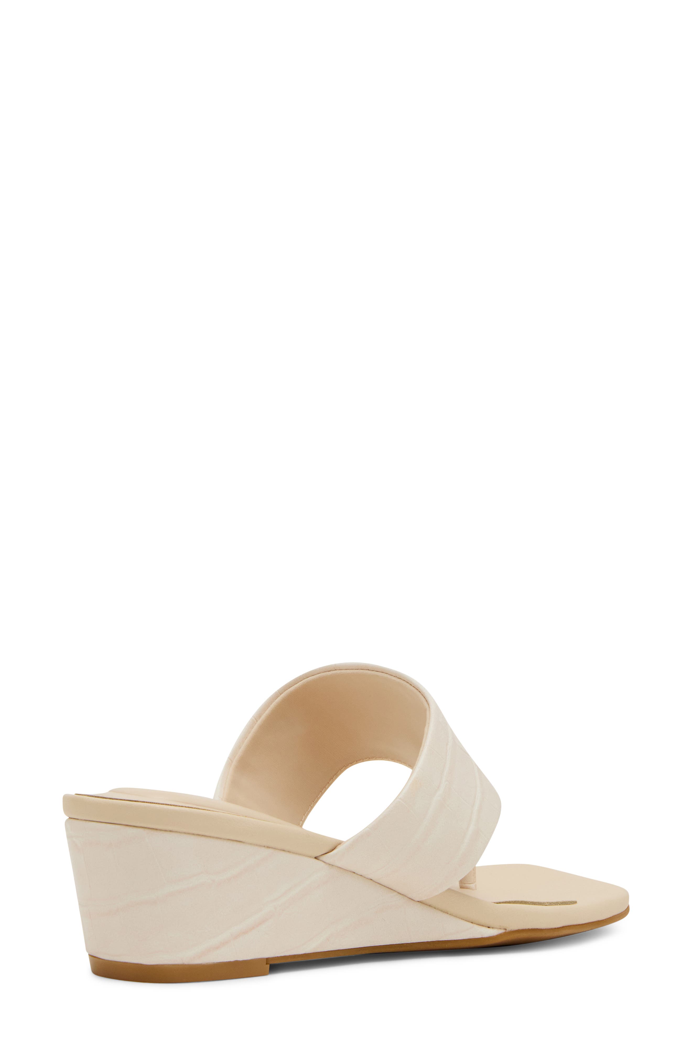 Anne Klein Willing Wedge Sandal, Alternate, color, Bone Croco